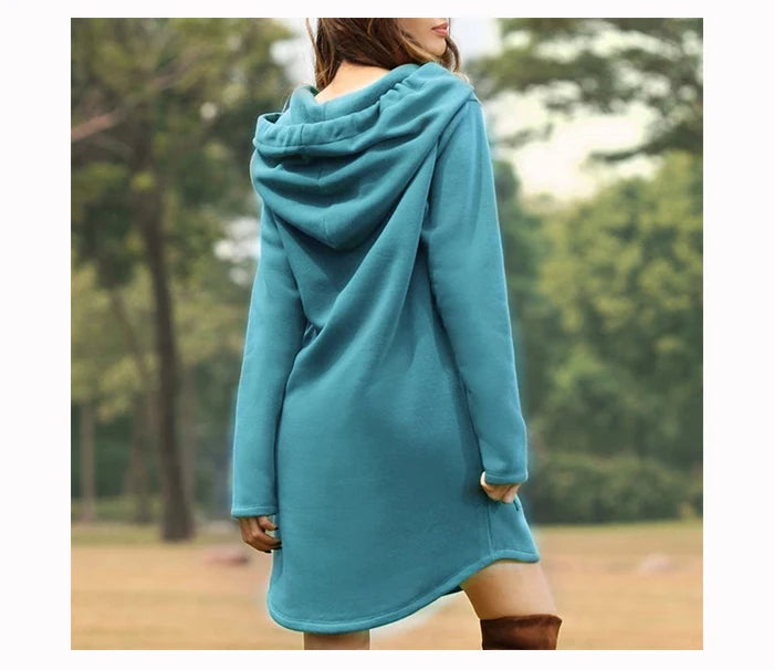 Women’s Oversized Hoodie Dress – Korean Pop Style Casual Long Sweatshirt