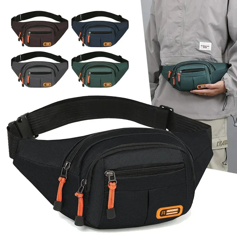 Oxford Waterproof Waist Bag for Men & Women – Large Capacity, Multifunctional Belt Pouch