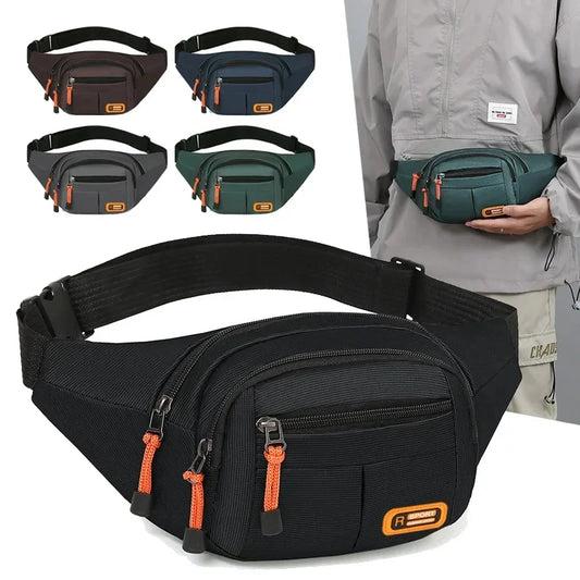Oxford Waterproof Waist Bag for Men & Women – Large Capacity, Multifunctional Belt Pouch