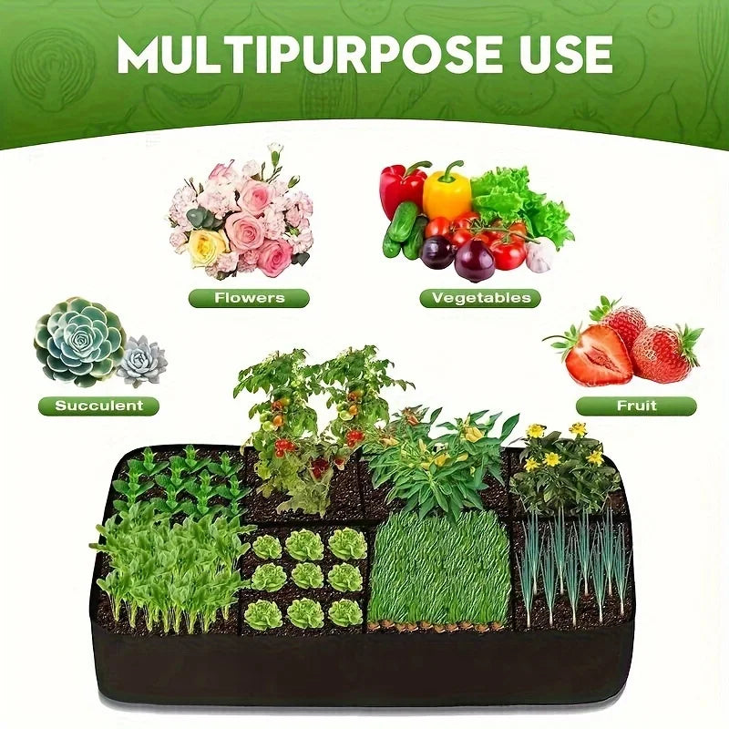 128 Gallon 8-Grids Garden Bed Grow Bag