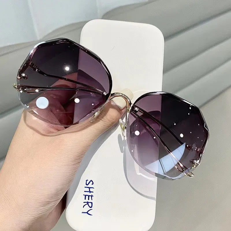 Irregular Round Sunglasses Women Brand Designer Gradient Fashion Sun Glasses