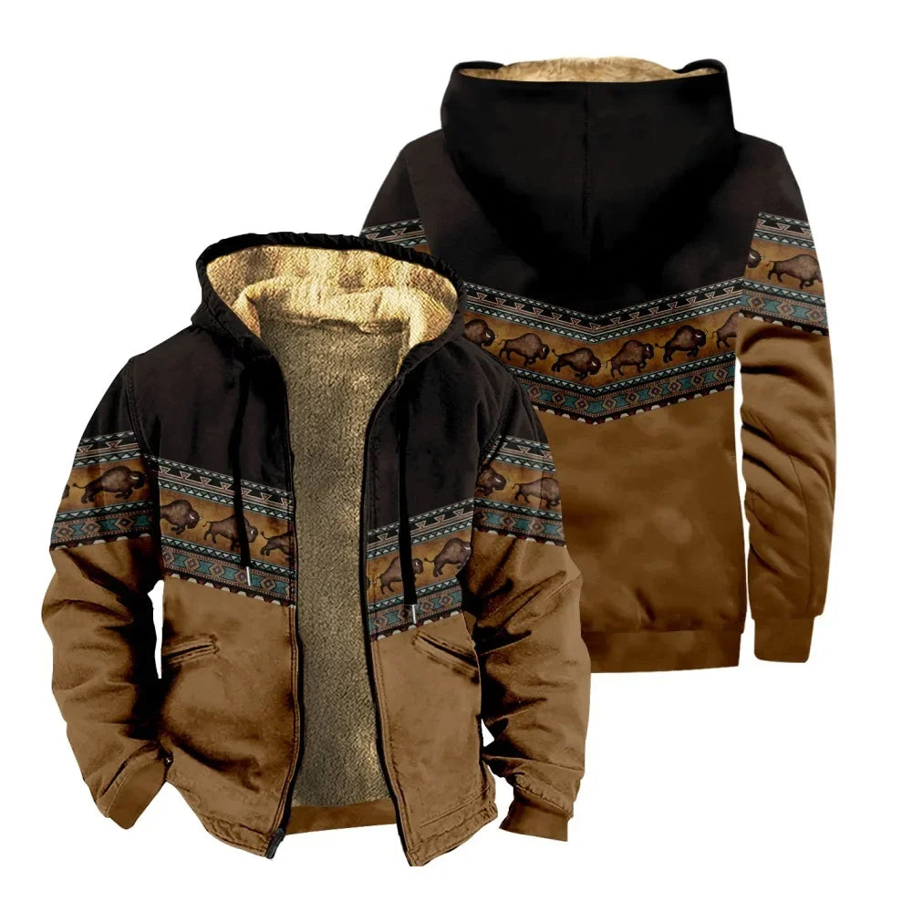 Thickened Fleece-Lined Double Layered Cotton Jacket