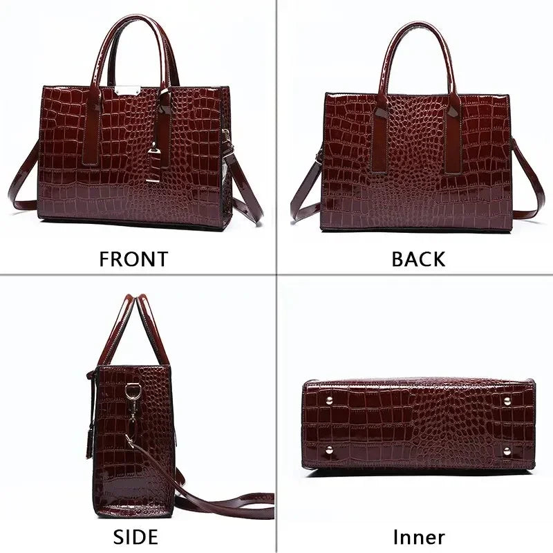 Luxury Vintage Women’s Crocodile Pattern Handbag