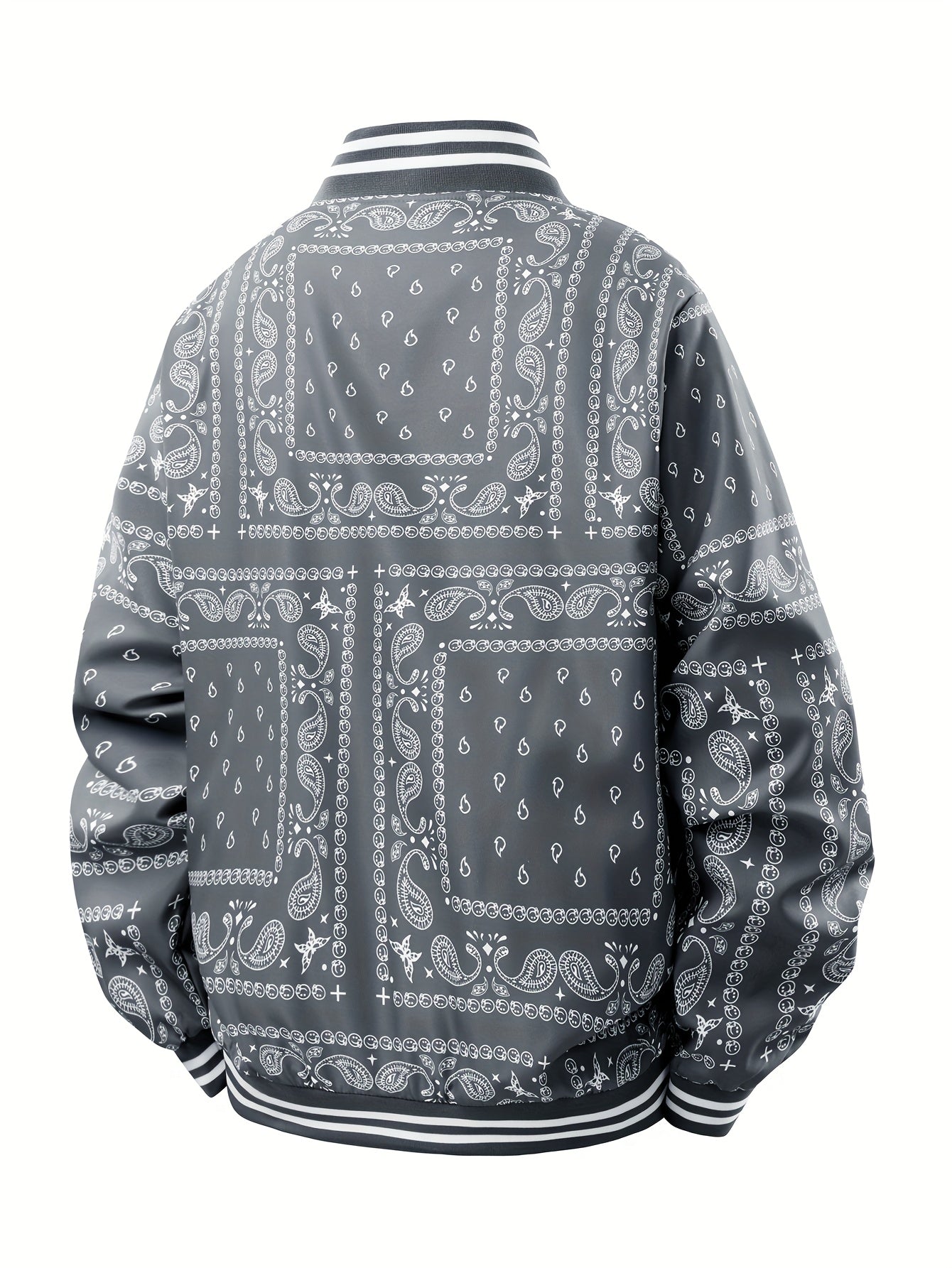 Men’s Vintage-Inspired Paisley Bomber Jacket