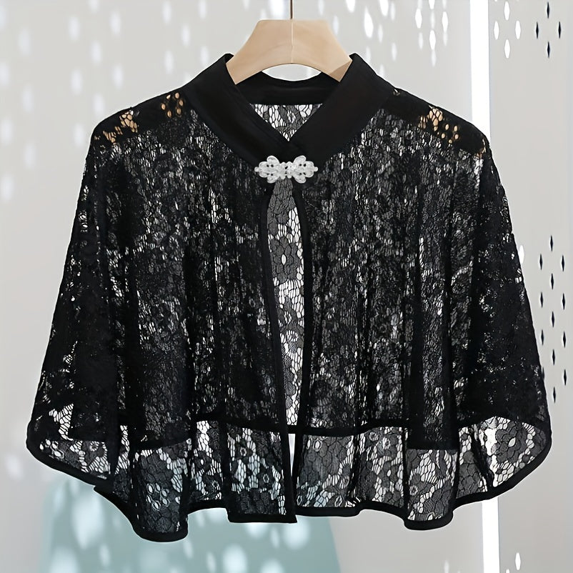 Breathable Elegant Floral Lace Shawl Wrap for Women