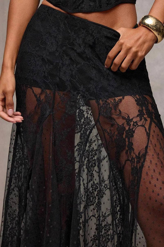 Elegant Lace Maxi Skirt