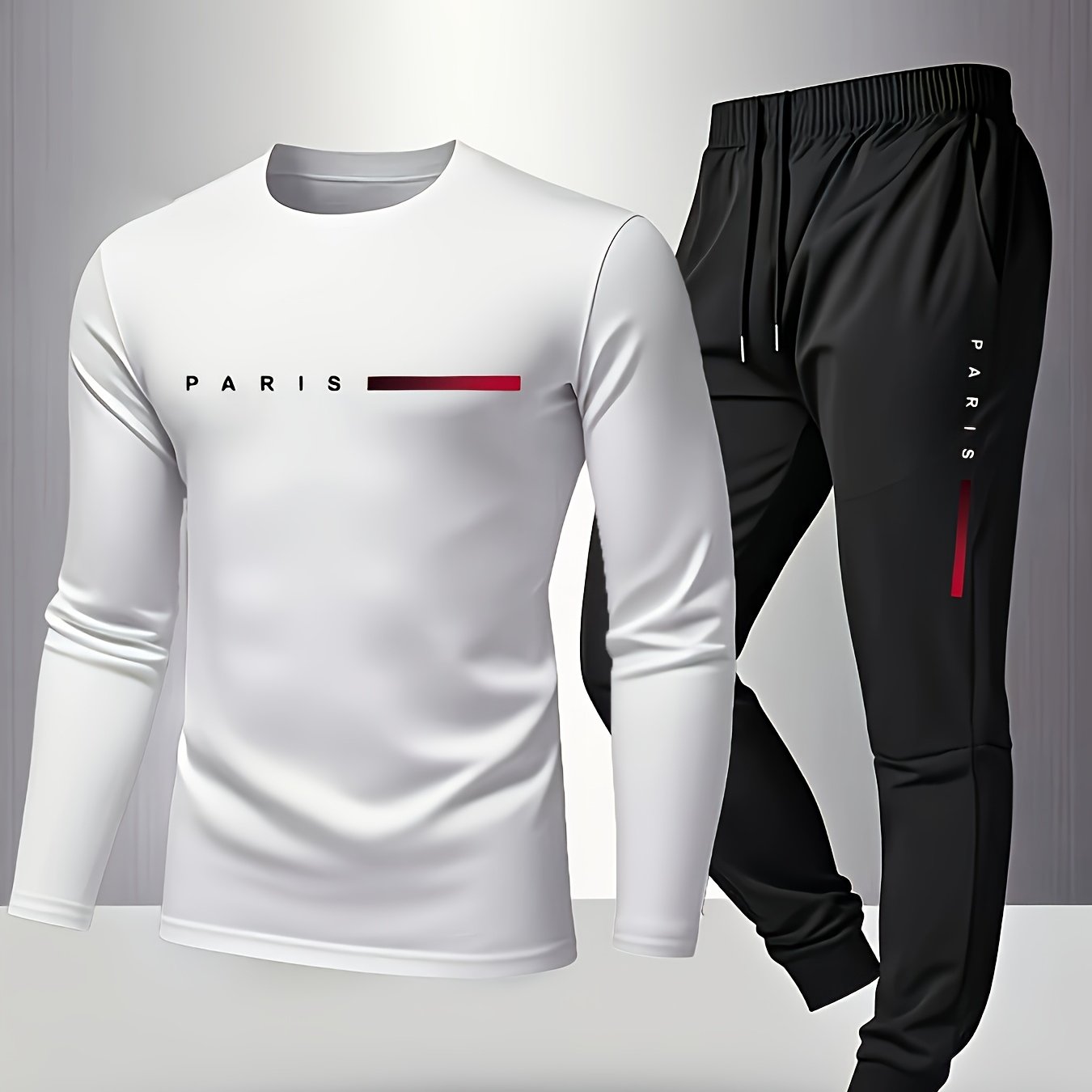 Men's Casual Fashionable Breathable Printed Loungewear Pants Set