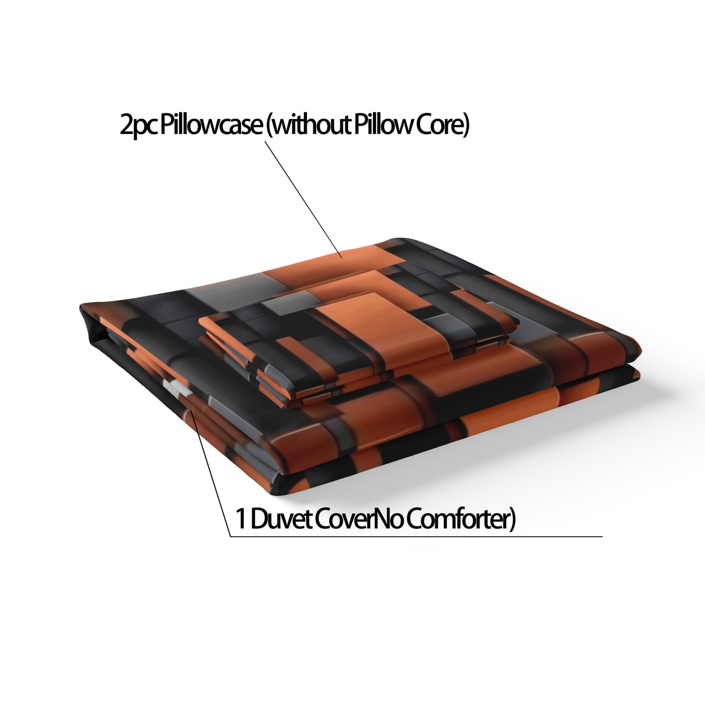 3-Piece Polyester Abstract Space-Themed Duvet Cover Set