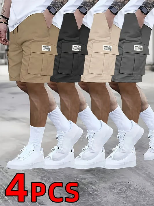 Men’s Casual Loose Workwear Shorts – 4-Pack