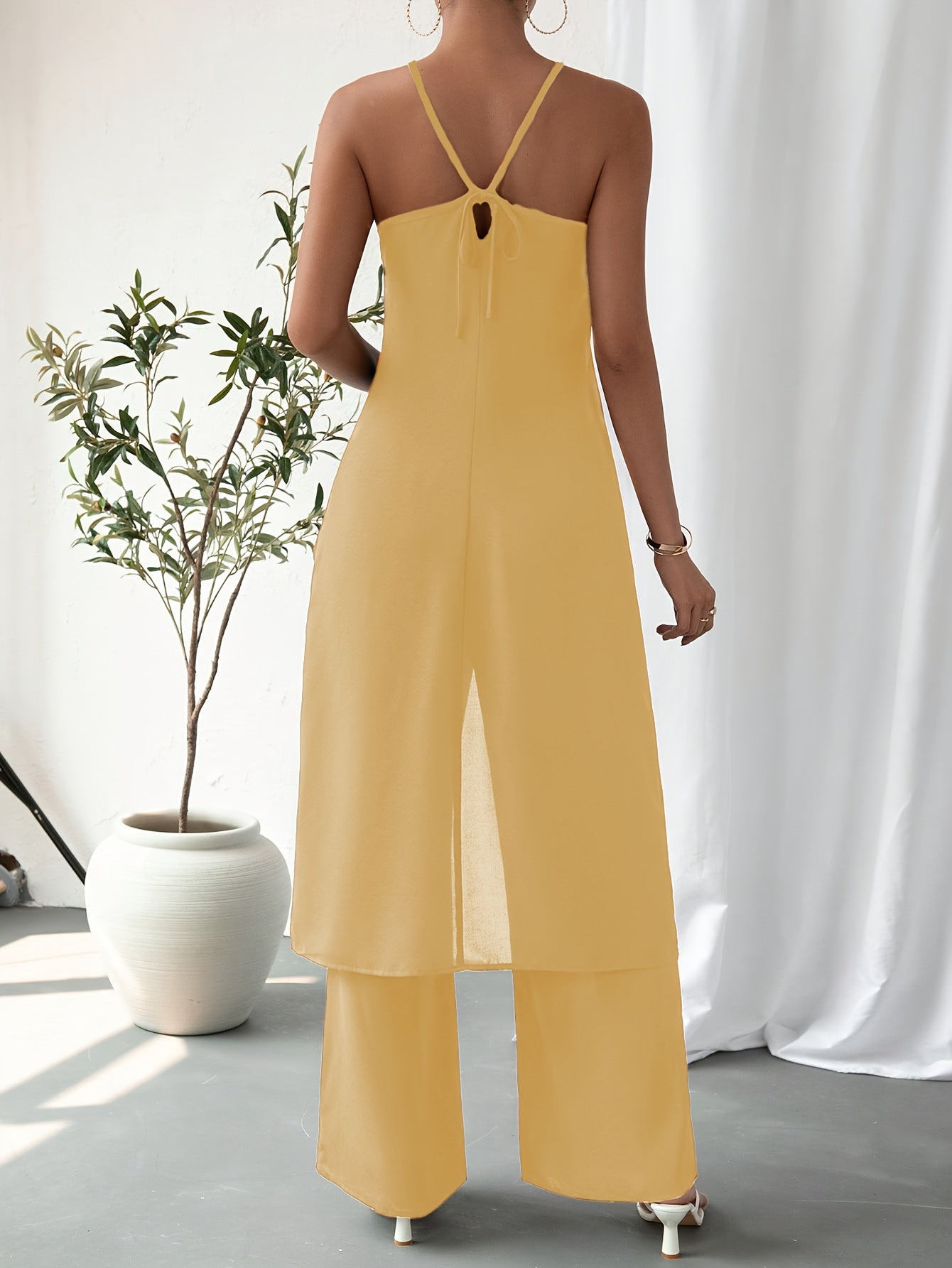 Elegant Casual Solid Color Women's Camisole 2pcs Set