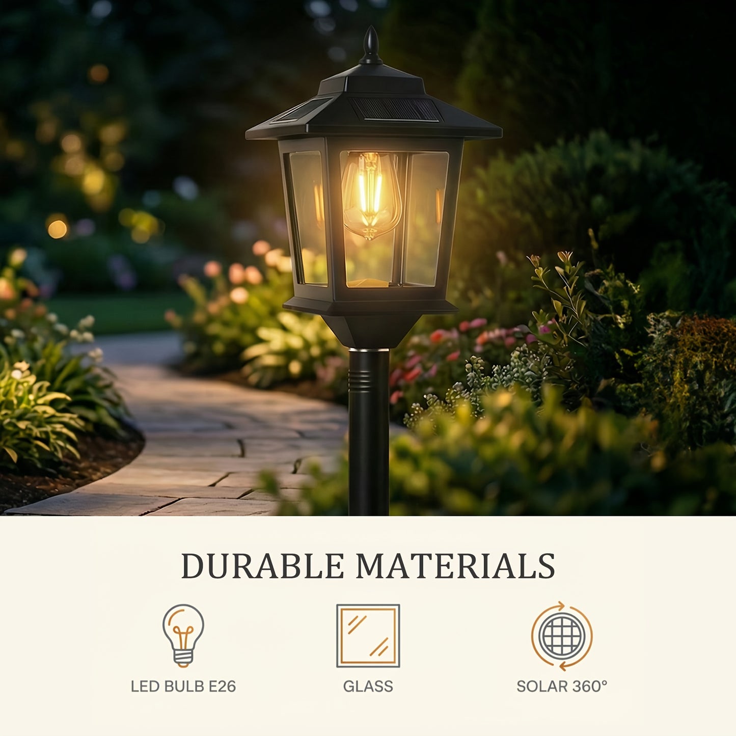 2 Pack of 63-inch Solar Lamp Post Lights