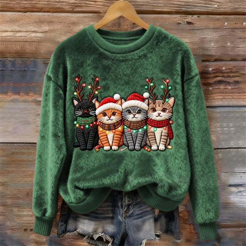 Women's Round-neck Sweatshirt With Faux