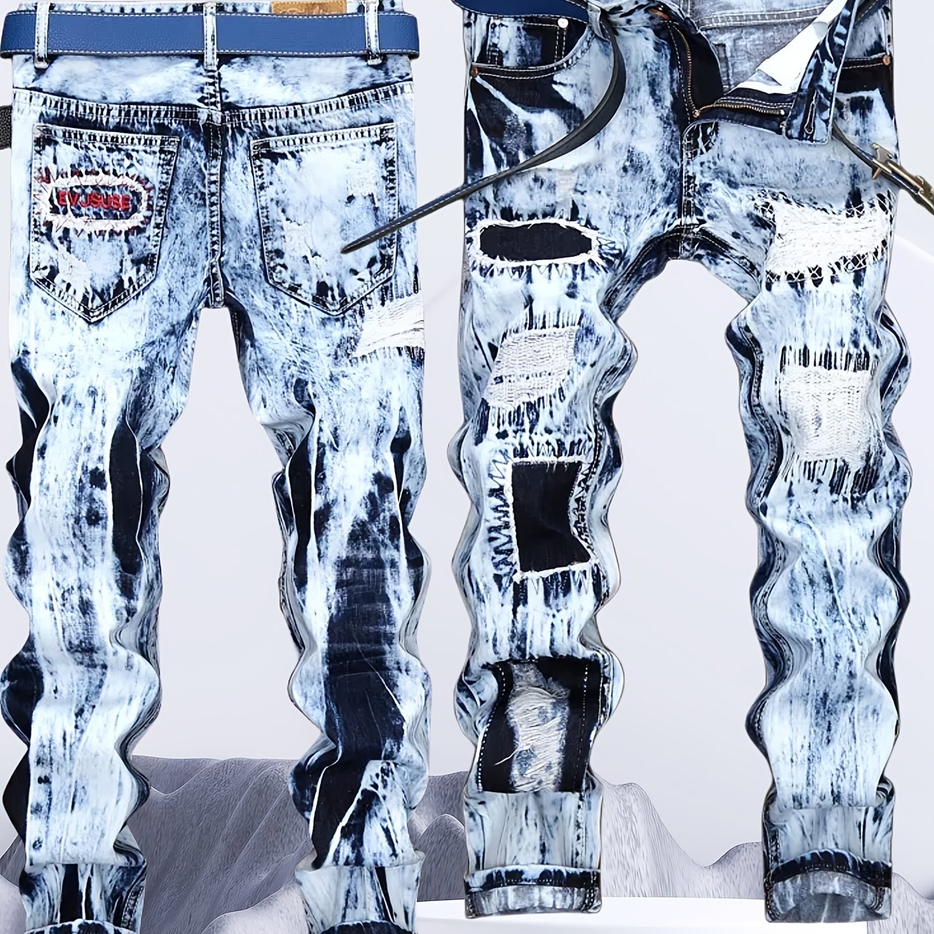 Men's Slim Stretch Ripped Jeans