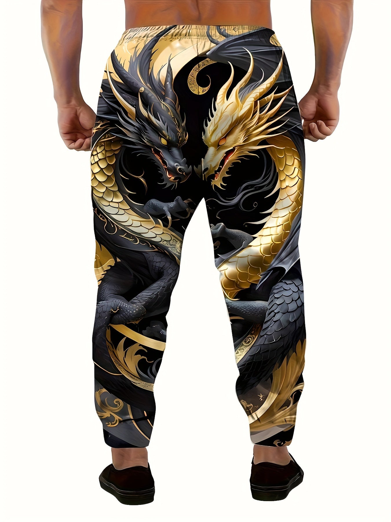 Unleash Bold Style with 3D Dragon Print Joggers