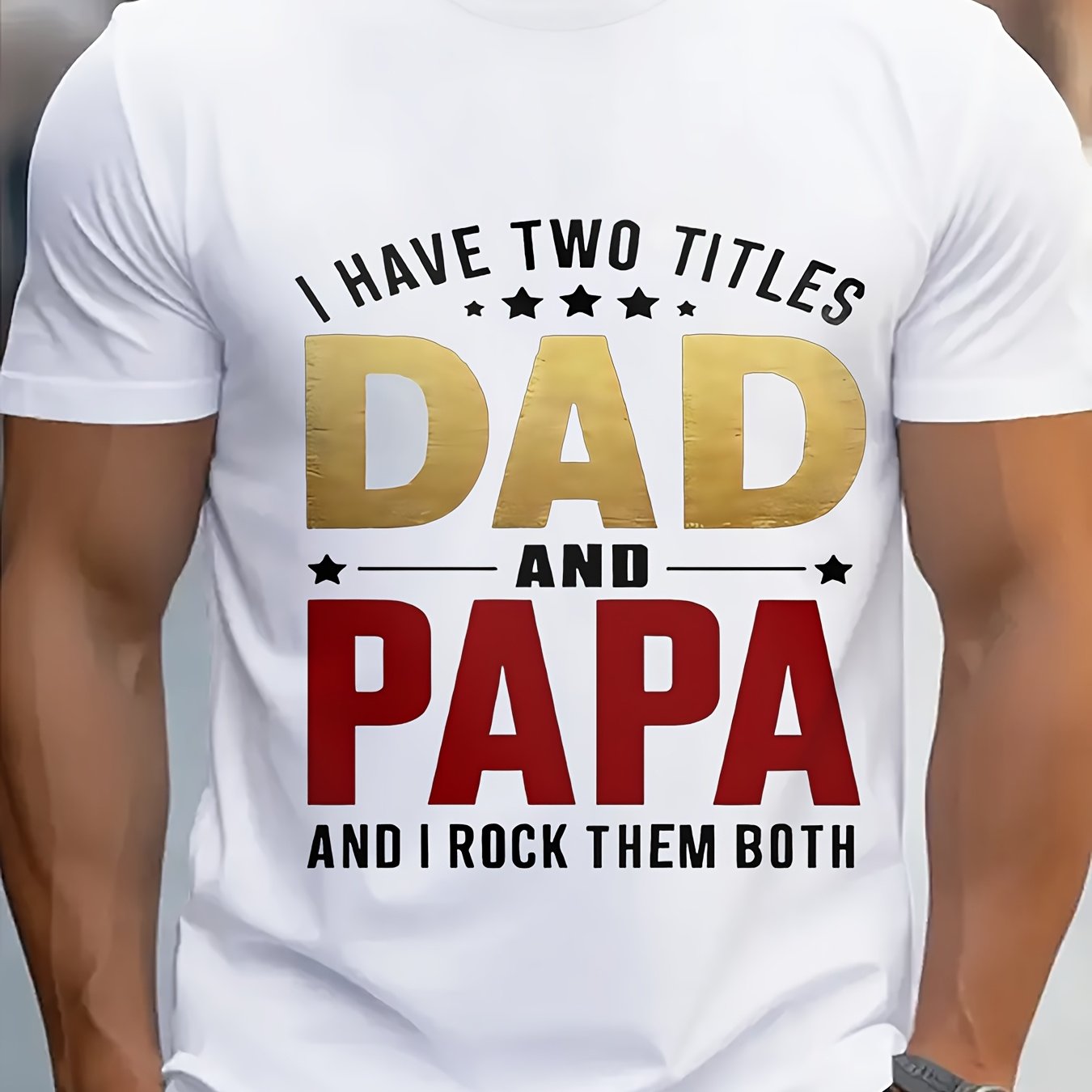 Plus Size Men’s T-Shirt – "Dad And Papa" Graphic Print