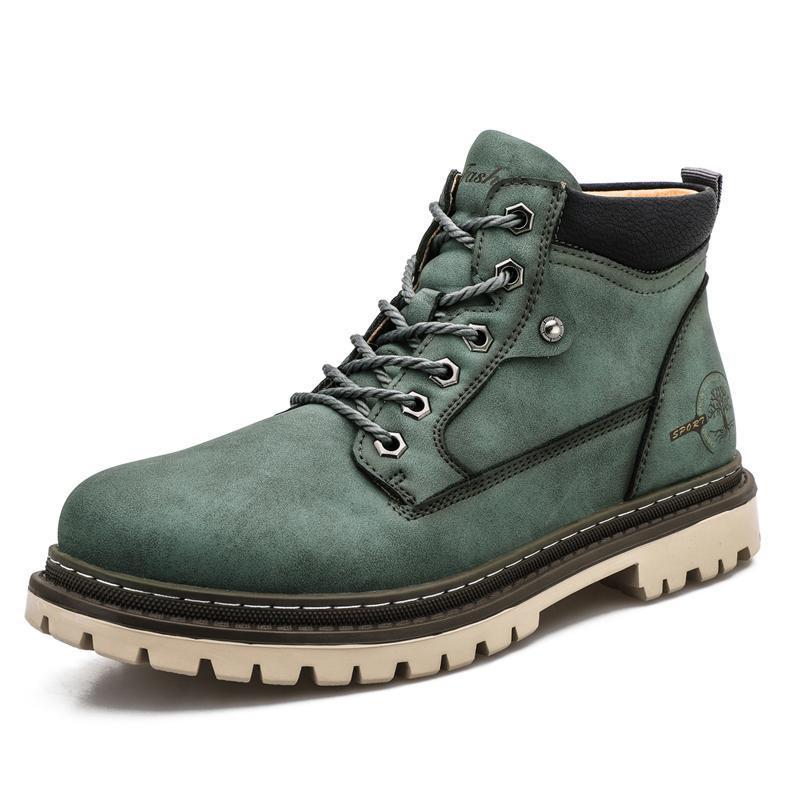 Men’s Casual High Top Leather Tooling Shoes
