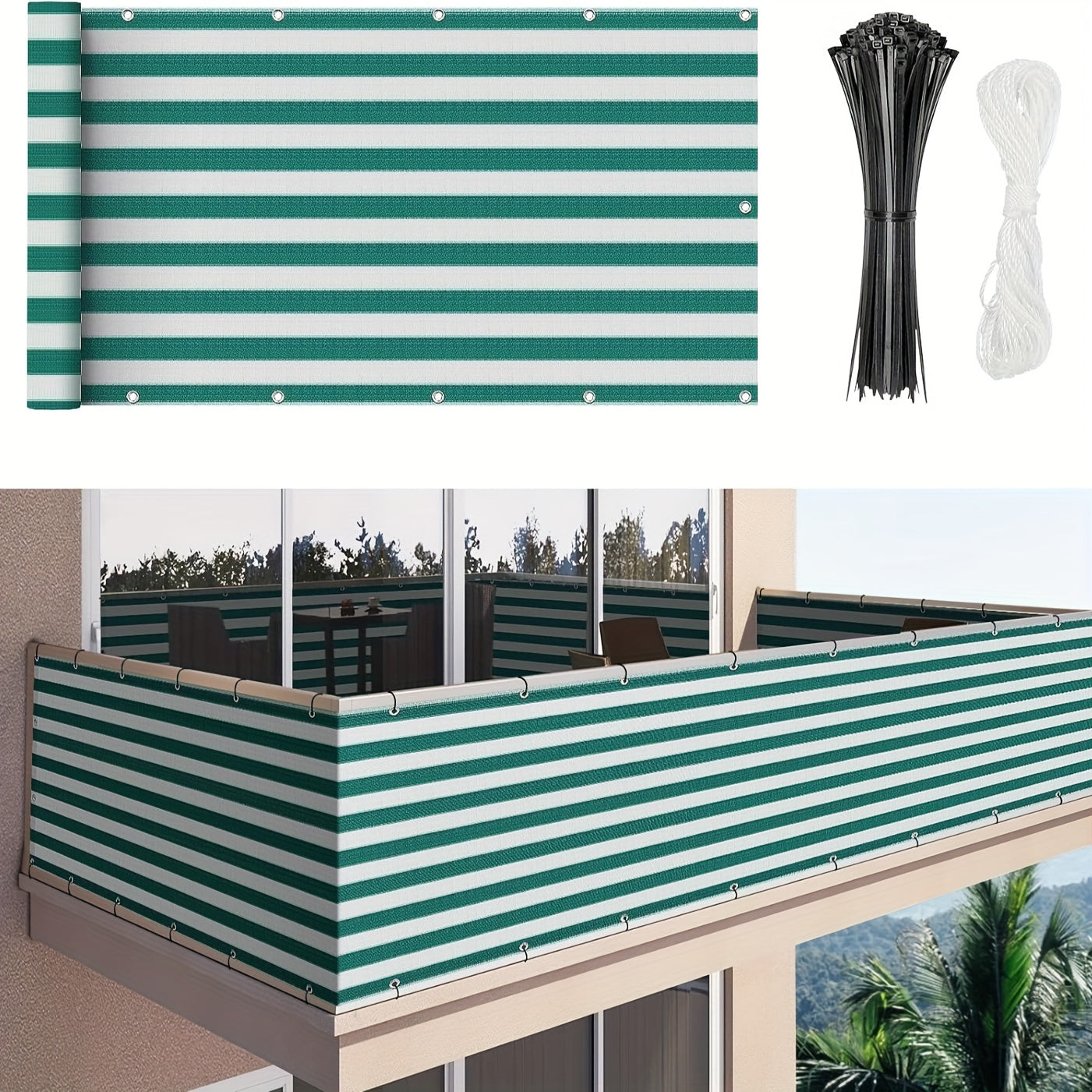[3x16ft Privacy Screen Fence Cover Net – Windproof, Sun Shade Outdoor Protection]