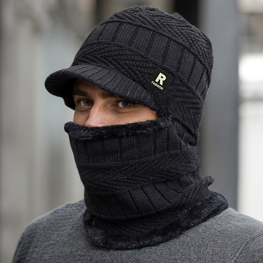 Men’s Winter Beanie Hat with Neck Warme