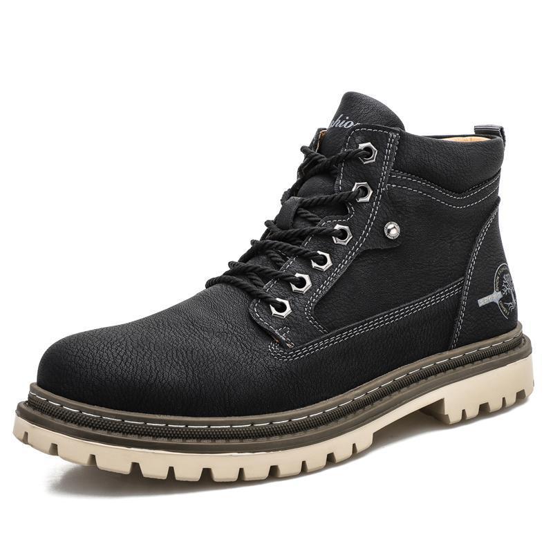 Men’s Casual High Top Leather Tooling Shoes