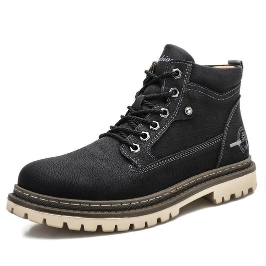 Men’s Casual High Top Leather Tooling Shoes