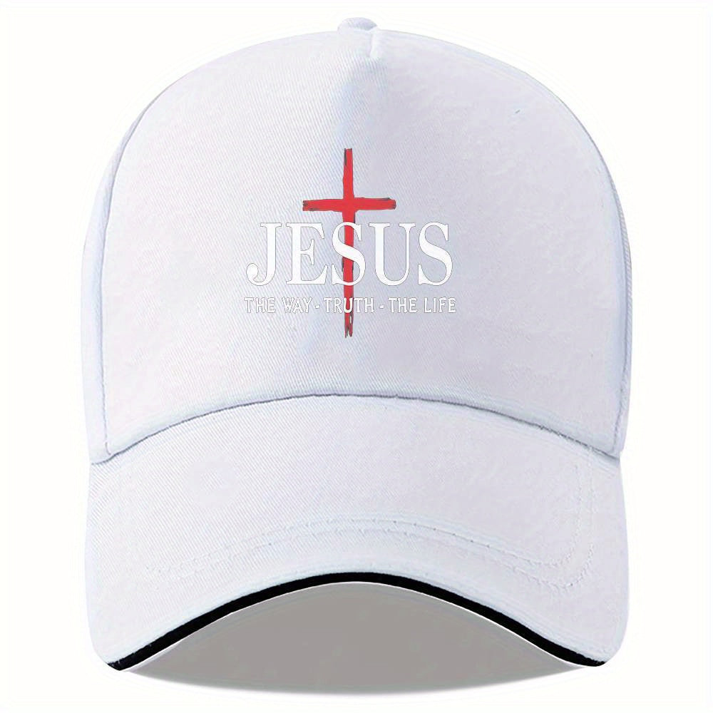 Jesus The Way - Truth - The Life" Cross Pattern Printed Baseball Cap