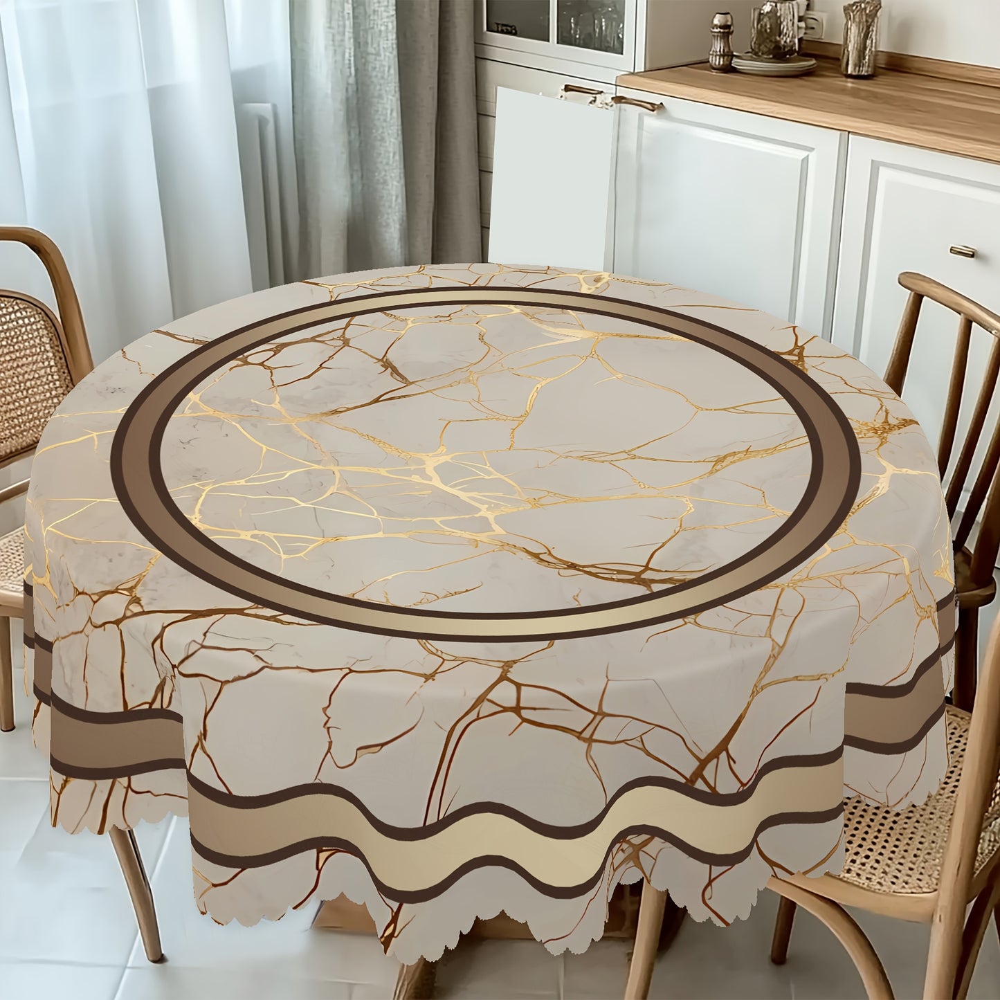Marble Theme Tablecloth – 1pc (Rectangular & Round Options)