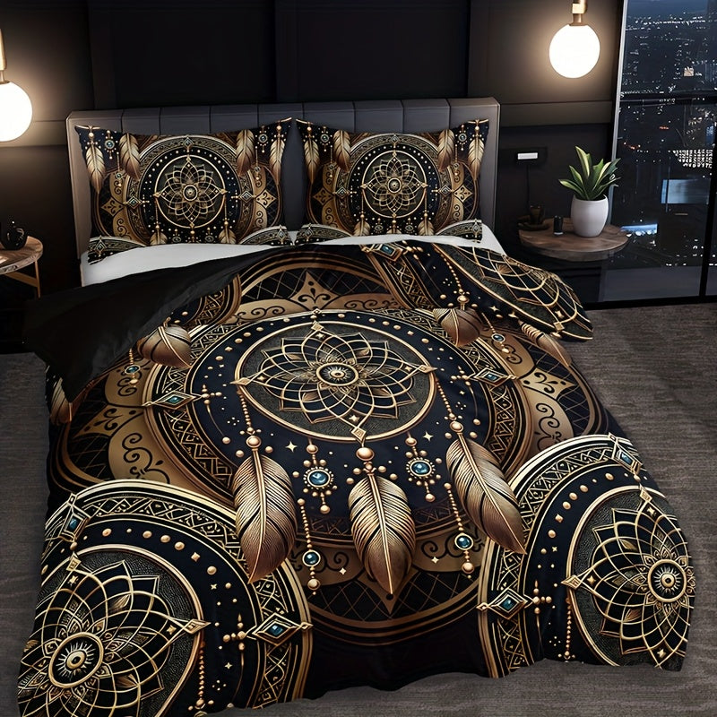 3-Piece Dreamcatcher Feather Tribal Duvet Cover Set