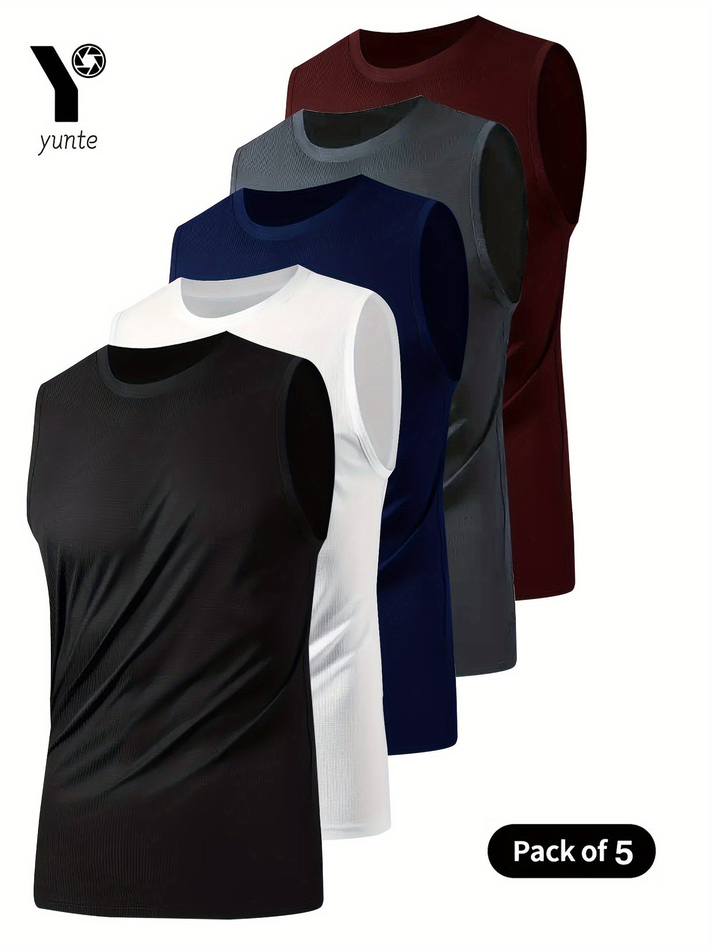 Men’s Sleeveless Athletic Vests – 5-Pack Performance Tank Tops