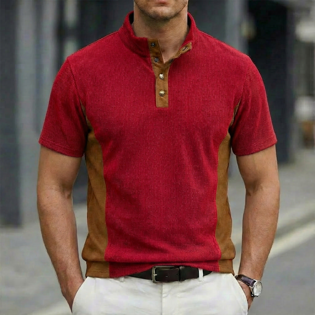BYLT Basics Stand Collar Short Sleeve Polo