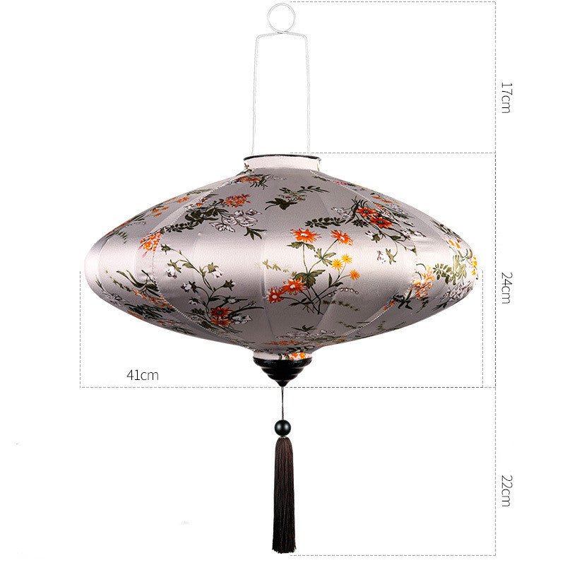 Chinese Style Fabric Lantern Balcony Waterproof Antique
