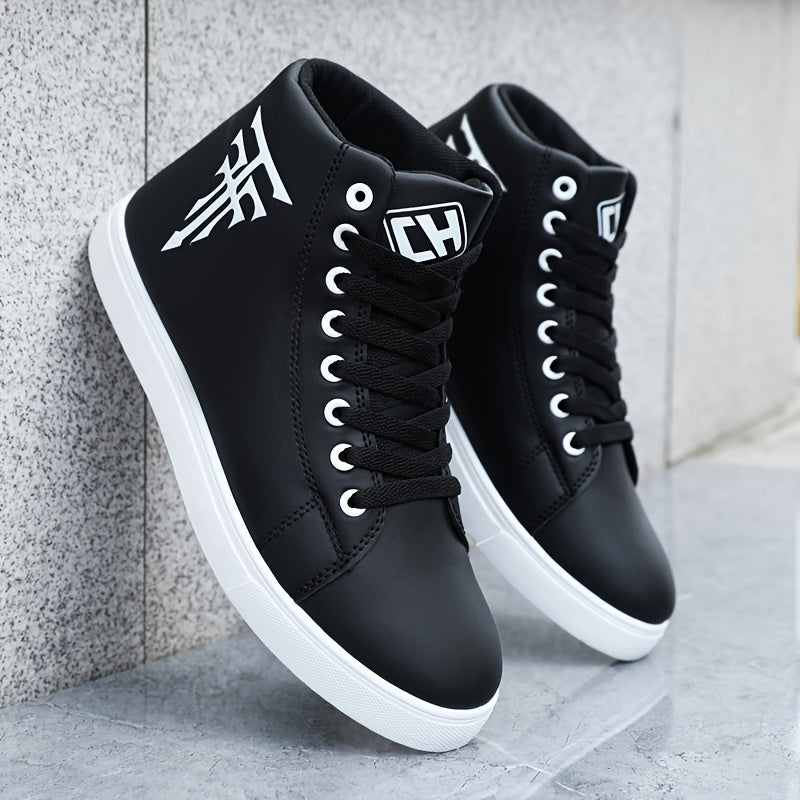 Stylish High-Top Sneakers – Men’s Casual Lace-Up Footwear