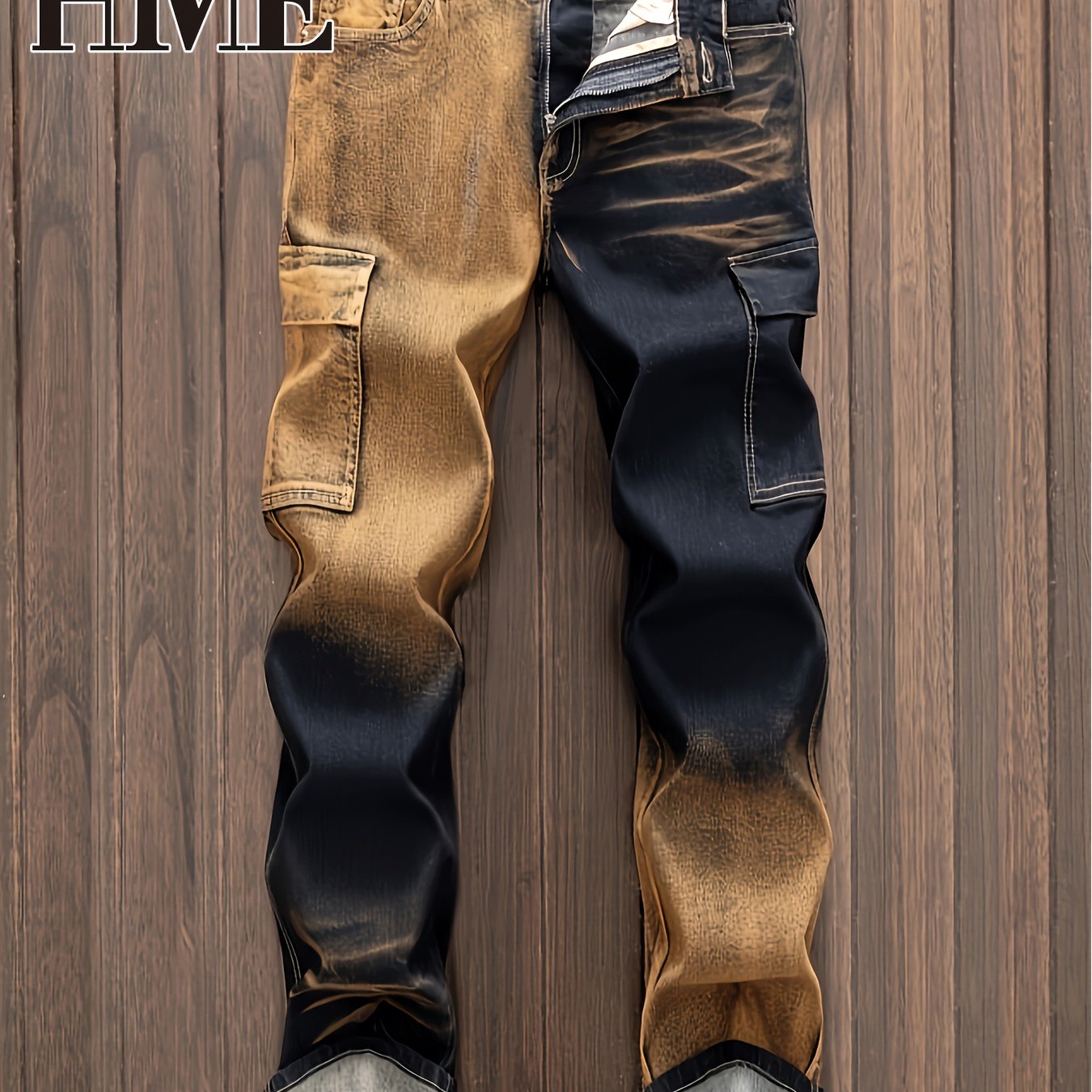 HME Men's Color-blocking & Patchwork Jeans