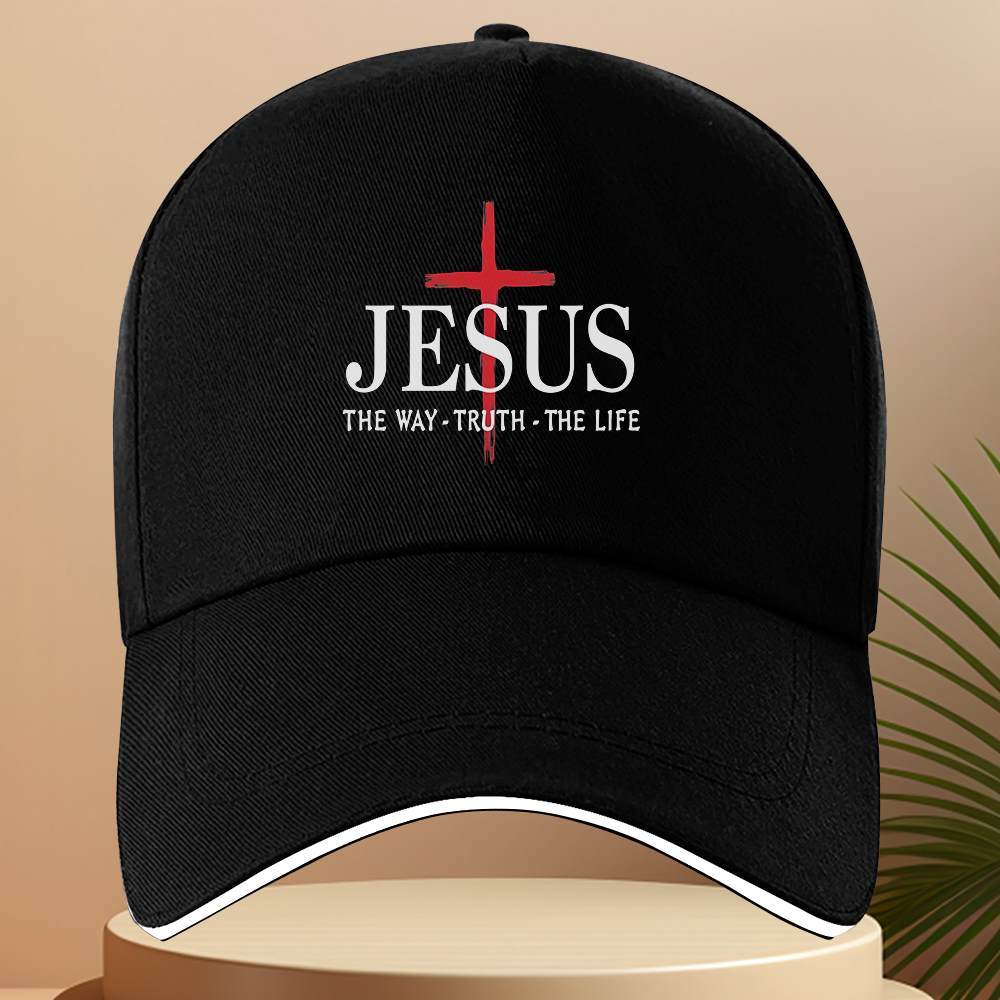 Jesus The Way - Truth - The Life" Cross Pattern Printed Baseball Cap