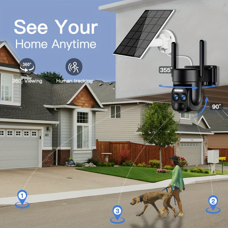 4PCS 2K High-Definition Security Camera System with Solar Panels