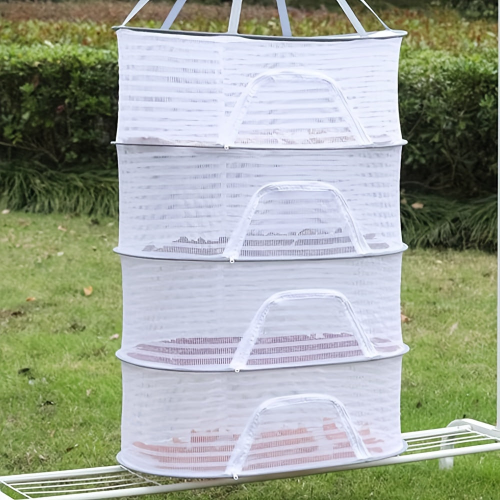 3-Tier Foldable Hanging Drying Rack with Zipper