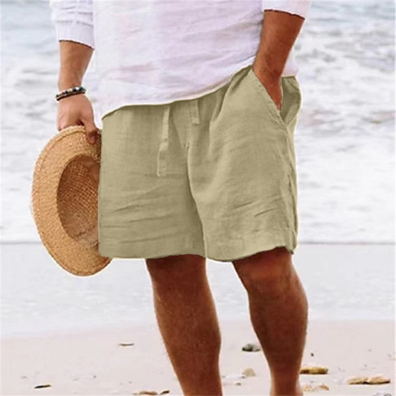 Summer Casual Solid Color Shorts Vacations Beach Pants