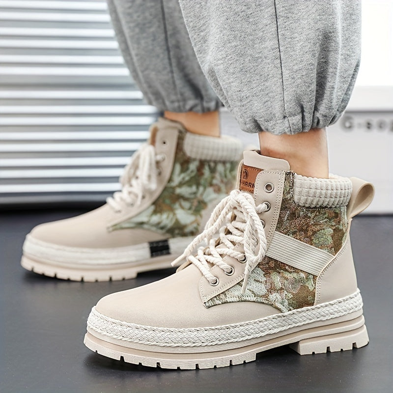 Men's All-Season Heavy-Duty Casual High-Top Boots: