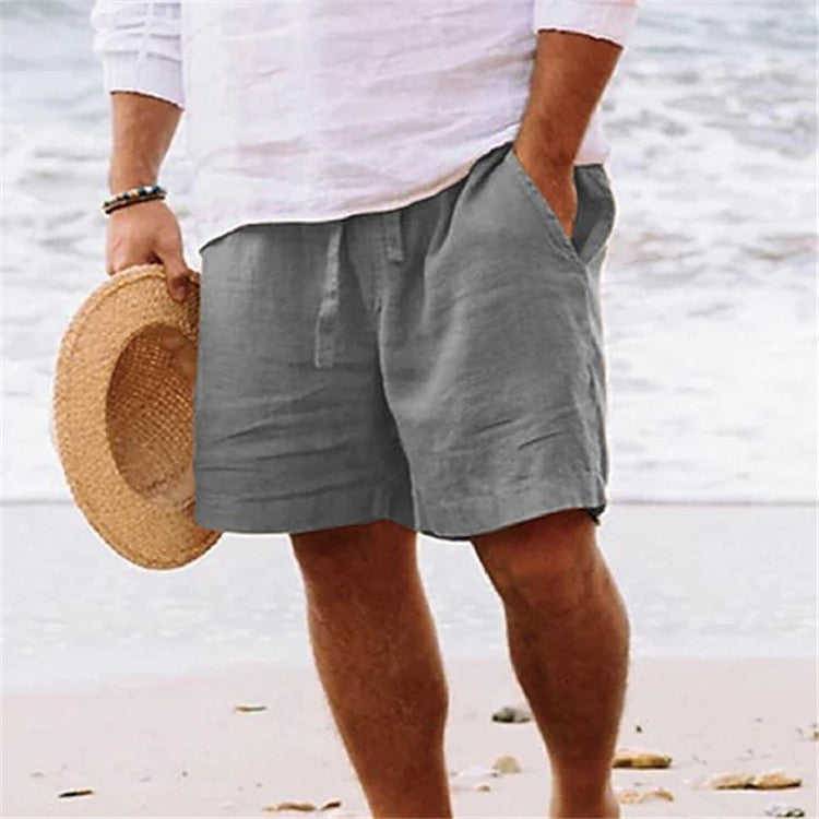 Summer Casual Solid Color Shorts Vacations Beach Pants