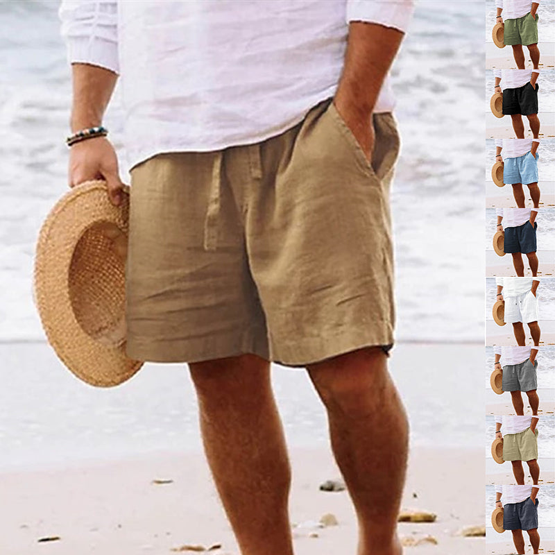 Summer Casual Solid Color Shorts Vacations Beach Pants