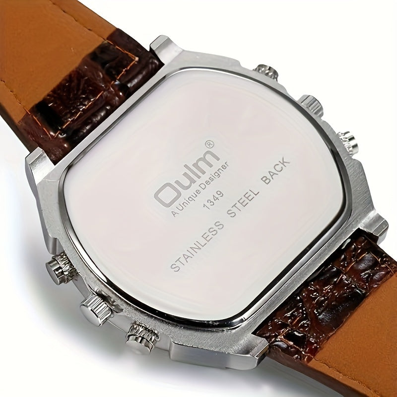 Men's Dual Time Zone Quartz Watch – Casual Sport Style