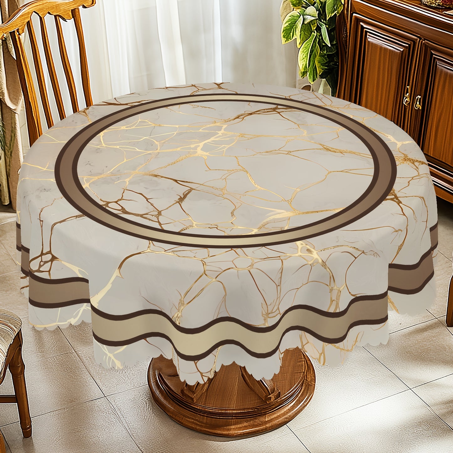 Marble Theme Tablecloth – 1pc (Rectangular & Round Options)