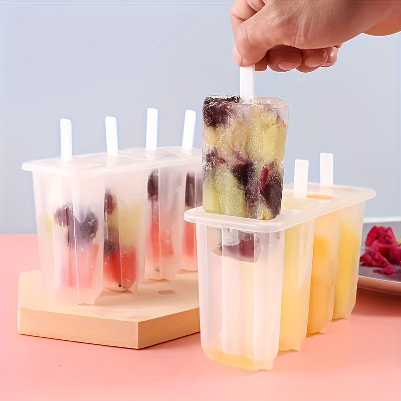 4pcs Ice Cream Mold Set – Reusable DIY Popsicle Maker for Summer Fun