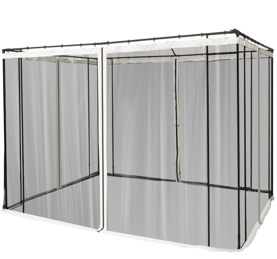10x10 Gazebo with Netting – High-Quality Canopy Tent with Zippered Panels & Reinforced Black Rings