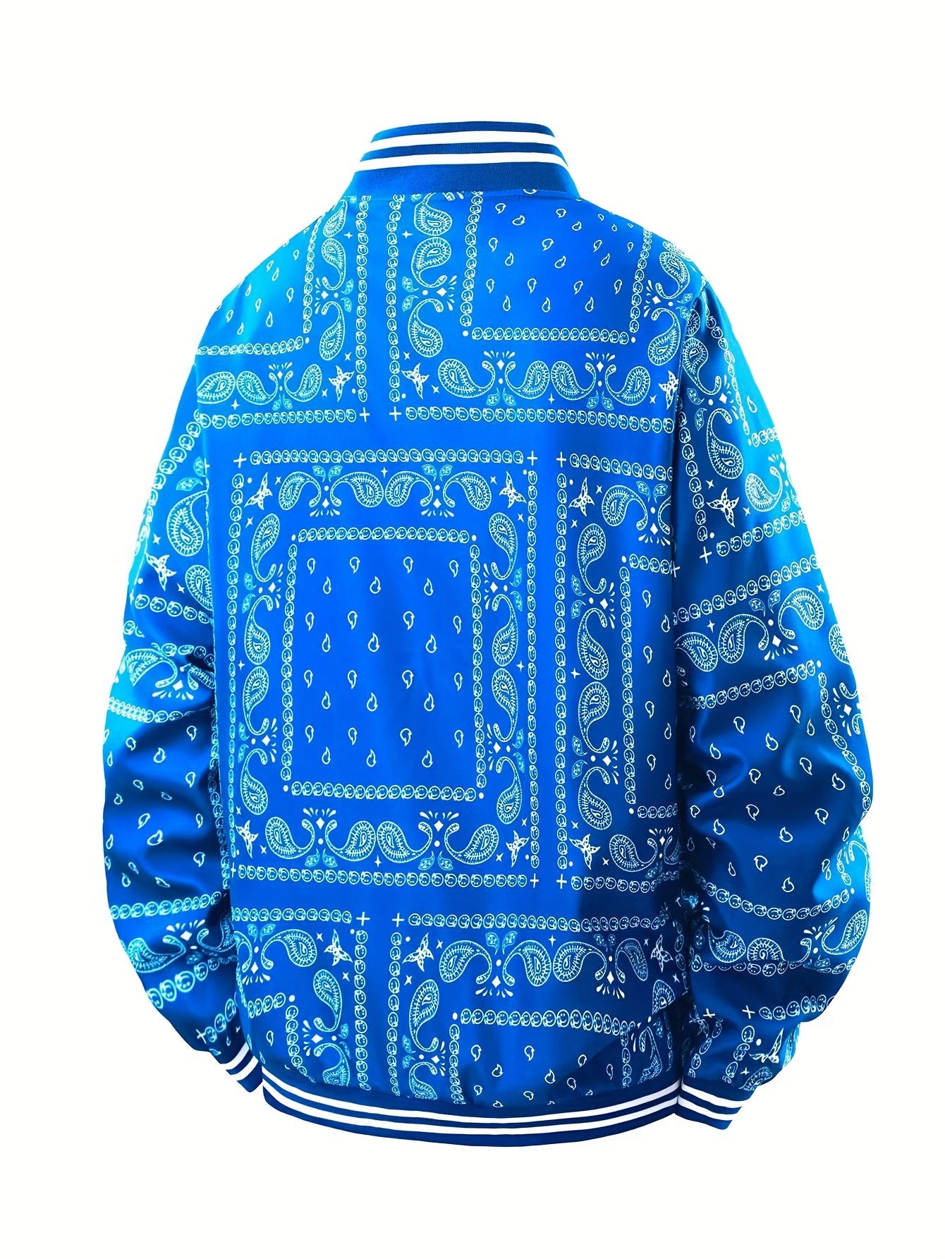 Men’s Vintage-Inspired Paisley Bomber Jacket