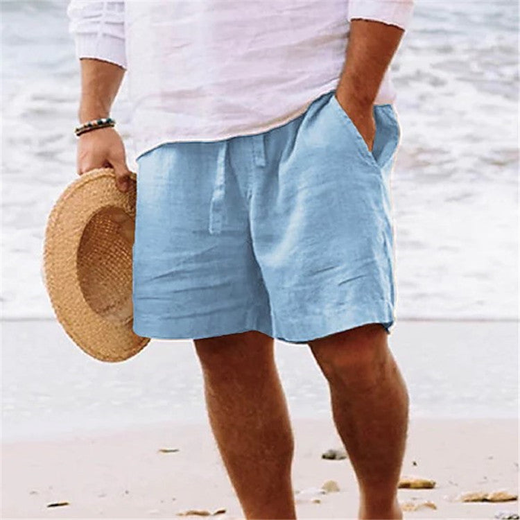 Summer Casual Solid Color Shorts Vacations Beach Pants