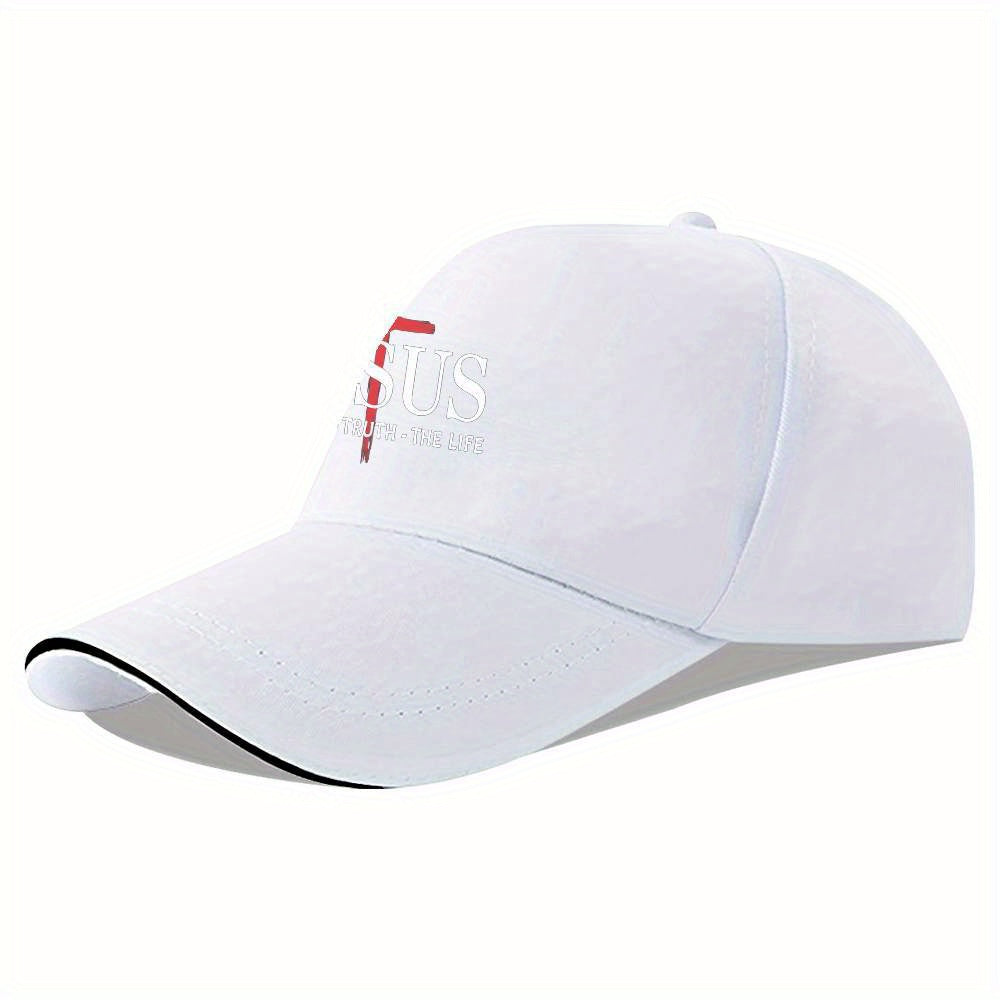Jesus The Way - Truth - The Life" Cross Pattern Printed Baseball Cap