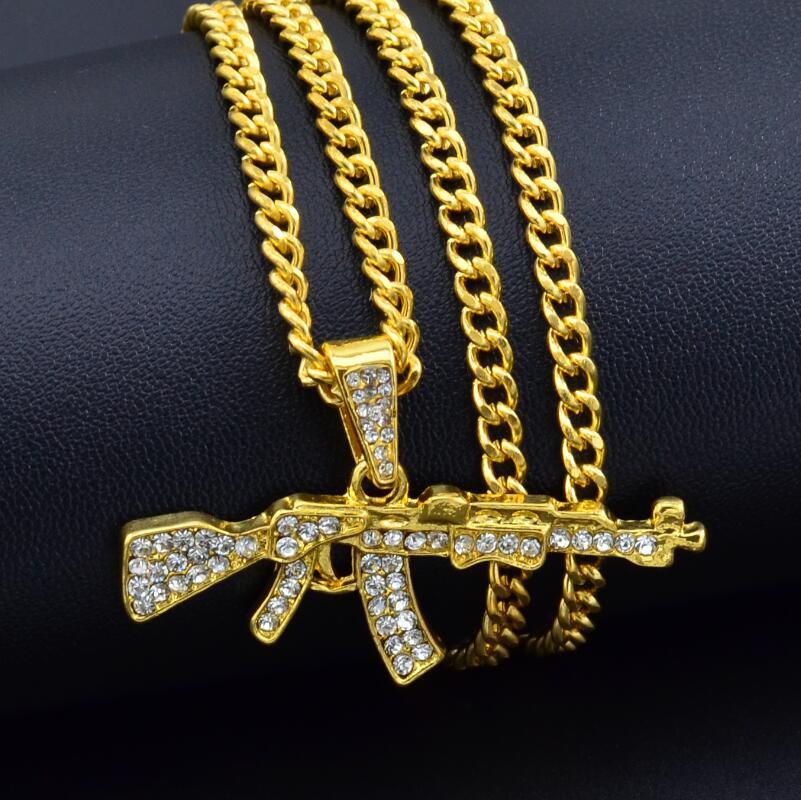 Cool Gothic Gun-Shaped Pendant Necklace for Men