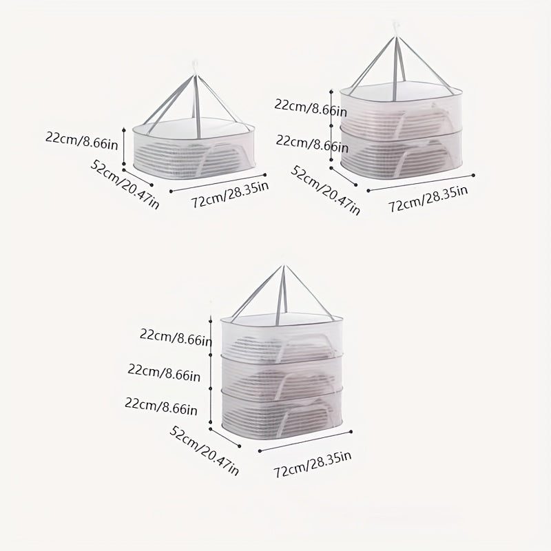 3-Tier Foldable Hanging Drying Rack with Zipper
