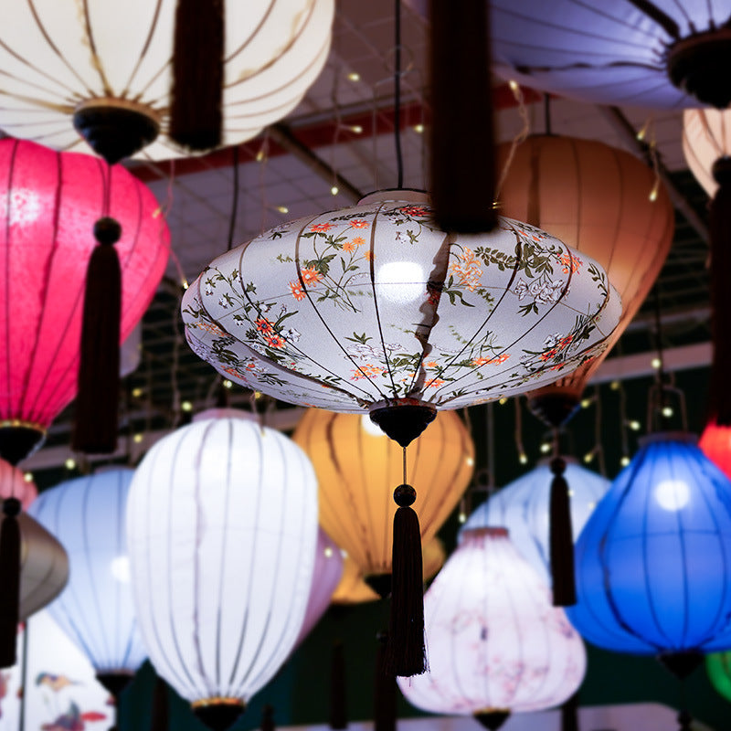Chinese Style Fabric Lantern Balcony Waterproof Antique