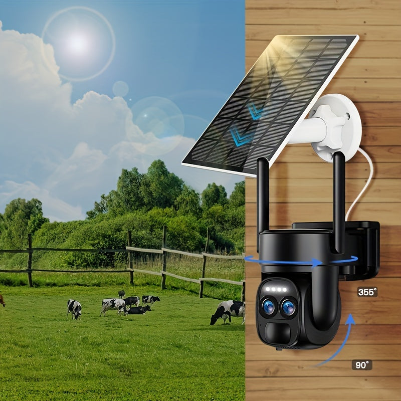 BEENOCAM 10× Zoom 360° Solar-Powered Security Camera